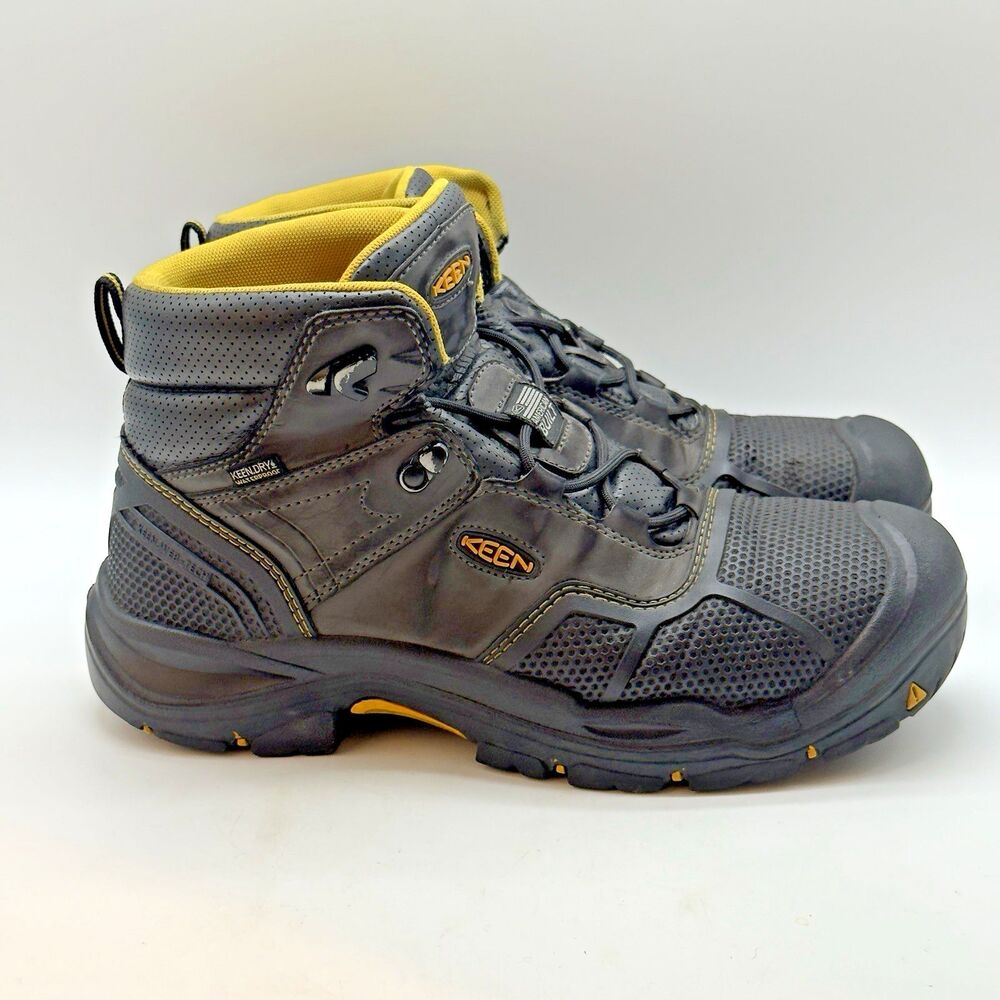 Keen Logandale Utility Waterproof Steel Toe Work Boot Men's 11D Black Lace Up